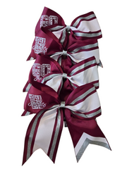 Go Hawks KSK8 Girl Bow Burgundy & White