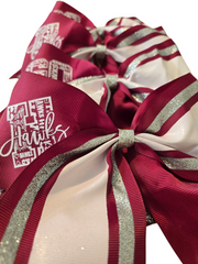 Go Hawks KSK8 Girl Bow Burgundy & White