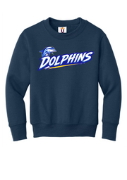 Leisure City K-8 Center Dolphins CREWNECK with printed Logo, Navy Blue Color