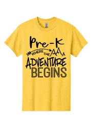 Pre-K Where the Adventure Begins t-shirt