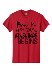 Pre-K Where the Adventure Begins t-shirt
