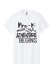 Pre-K Where the Adventure Begins t-shirt