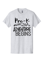 Pre-K Where the Adventure Begins t-shirt