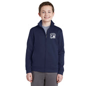 (YOUTH) KSK8 Elementary School Full-Zip Jacket, with Embroidered Logo, Navy Blue Color