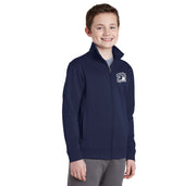 (YOUTH) KSK8 Elementary School Full-Zip Jacket, with Embroidered Logo, Navy Blue Color