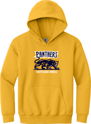 MIDDLE ONLY (KIDS)  Hooded Sweatshirt, 6th, 7th & 8th Grade with printed Logo, Gold Color