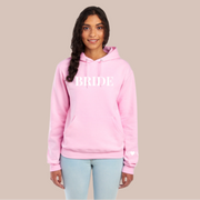 Custom BRIDE Hoodie with Sleeve Initials – Personalized Wedding Gift, Cozy Bride Sweatshirt