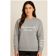 Custom MAMA Sweatshirt with Kids' Names – Minimalist, Cozy & Meaningful Gift for Moms