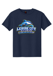 Leisure City K-8 Center Dolphins Spirit T-Shirt, with Printed Logo, Navy Blue Color