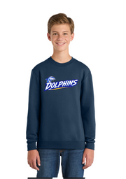 Leisure City K-8 Center Dolphins CREWNECK with printed Logo, Navy Blue Color